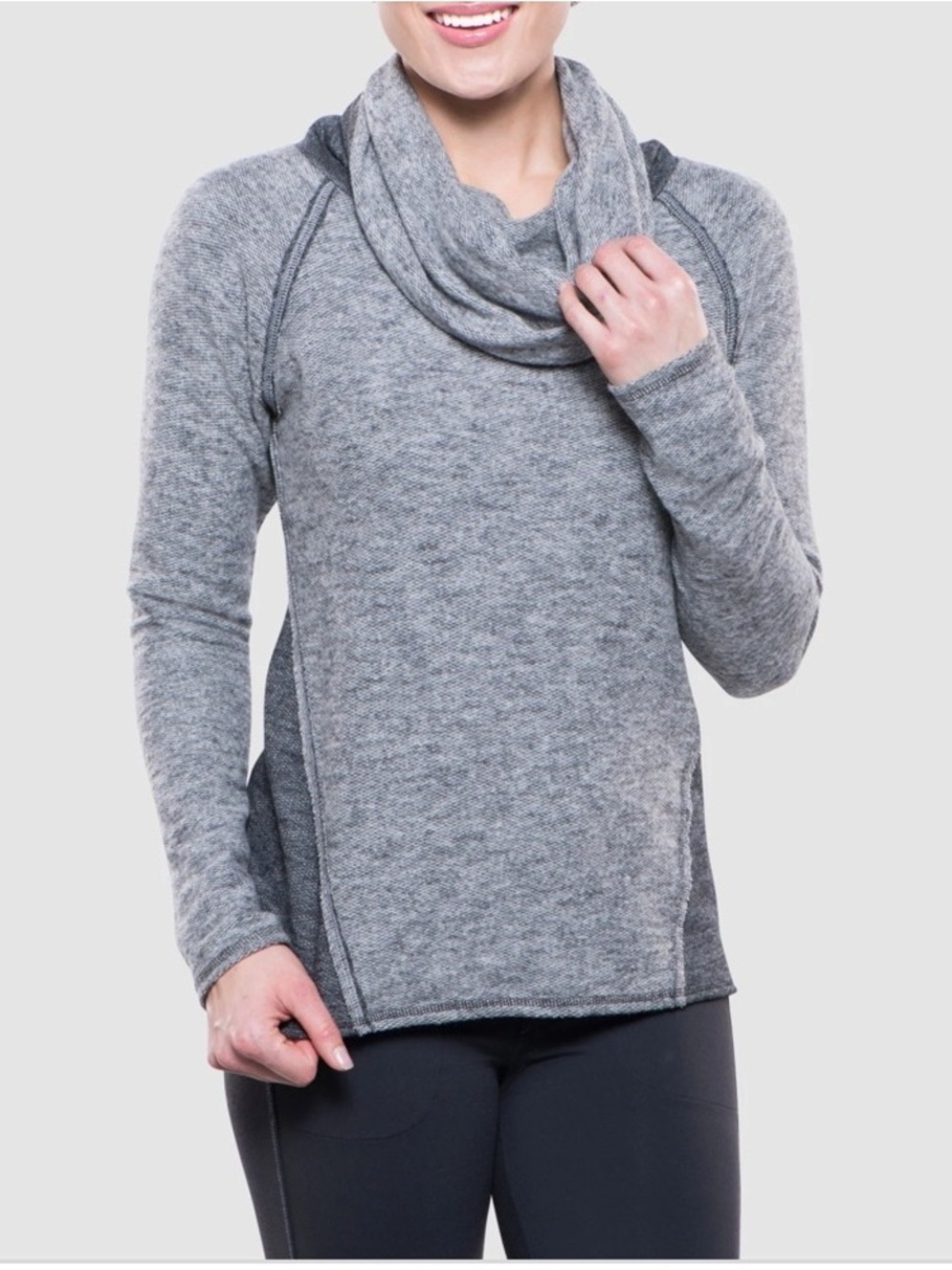 KUHL Women's Viola Nova Pullover Cowl Neck Blue Heathered size Small